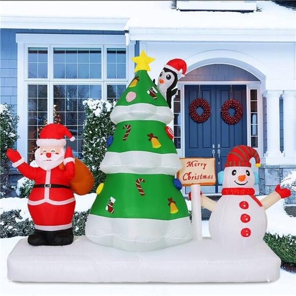 6FT Christmas Inflatables Outdoor Decoration Christmas Tree, Snowmen Santa Claus - Picture 6 of 6